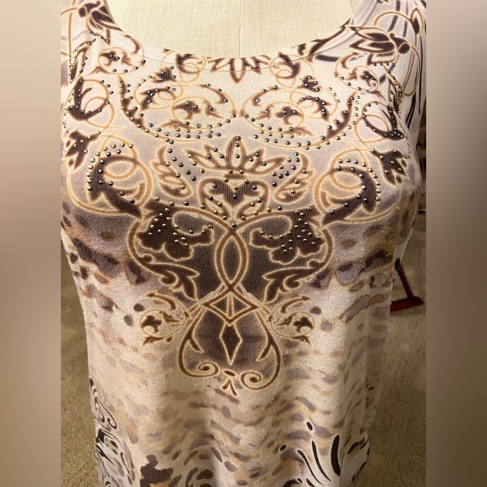 Regal Wildlife Gold Studded Lovely Cap Sleeve TShirt Closet Must! Excellent XL